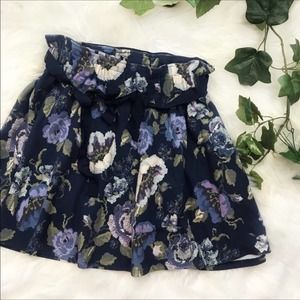 Lauren Conrad Floral Mini with Waist Bow Small
